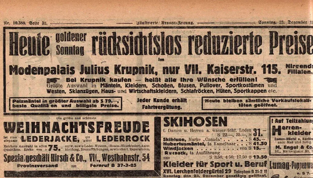 Illustrierte Kronen Zeitung, 23. Dezember 1929