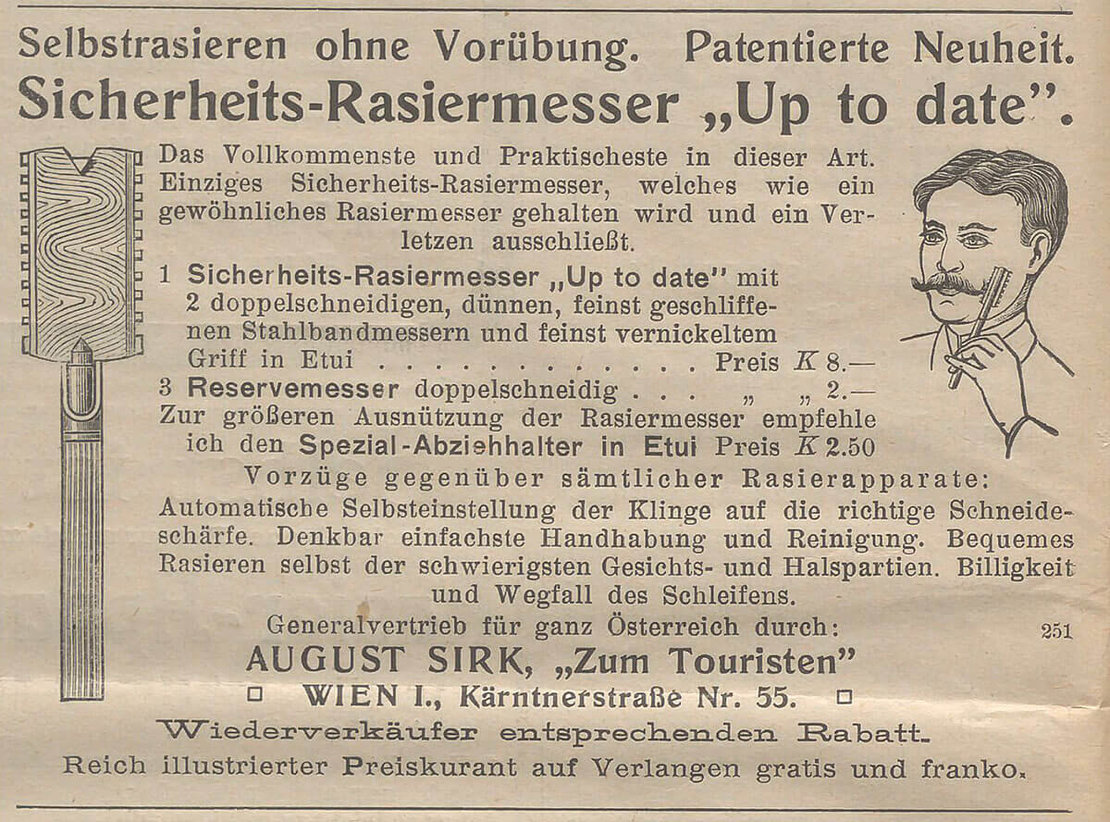 Inserat in „Correspondenz-Blatt für den Katholischen Clerus Östereich“, 10. August 1907, S. 8, ANNO/ÖNB 