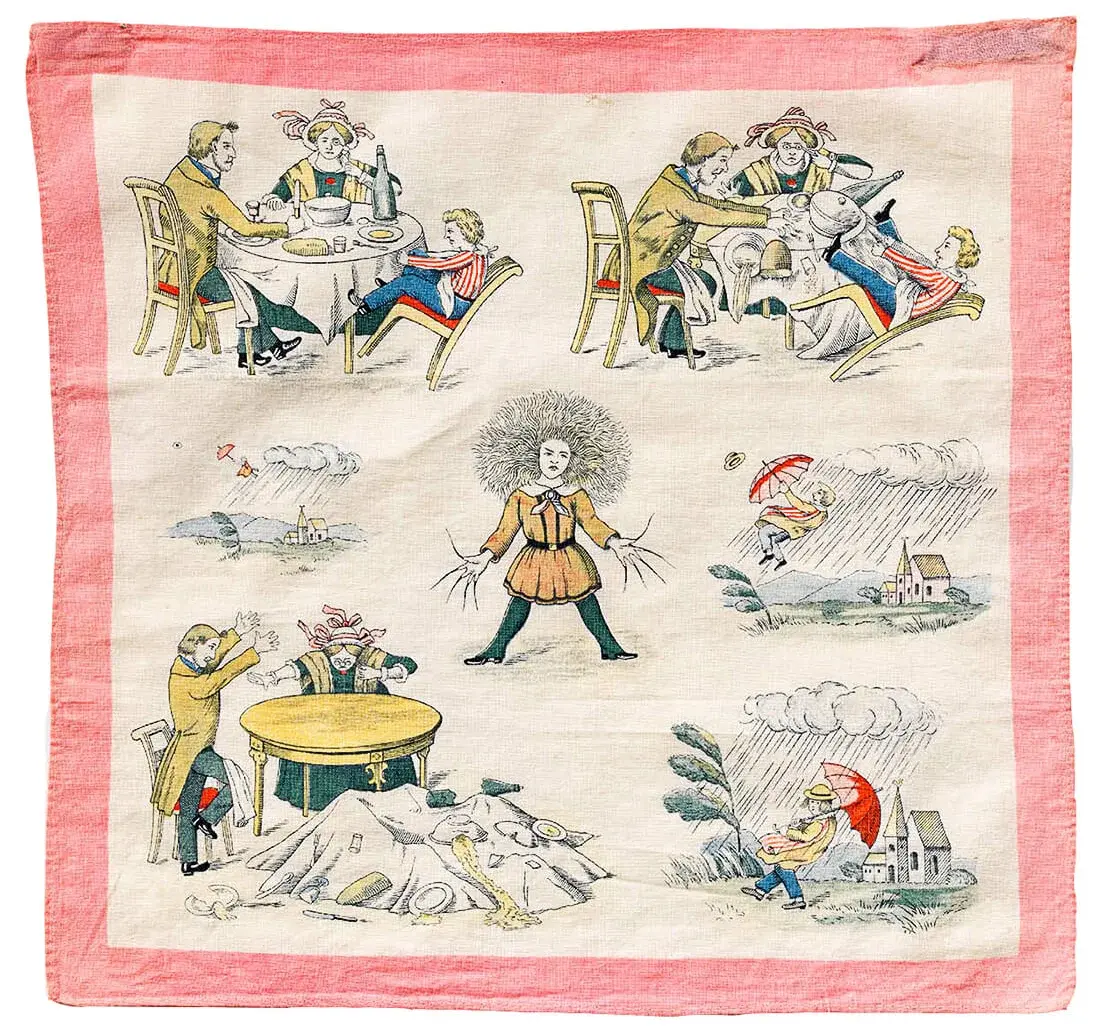 Kinder-Taschentuch mit Struwwelpeter-Motiv, um 1950, Sammlung Wien Museum  