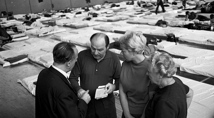 Auffanglager für CSSR-Bürger in der Wiener Stadthalle, August 1968, Foto: Votava / Imagno / picturedesk.com