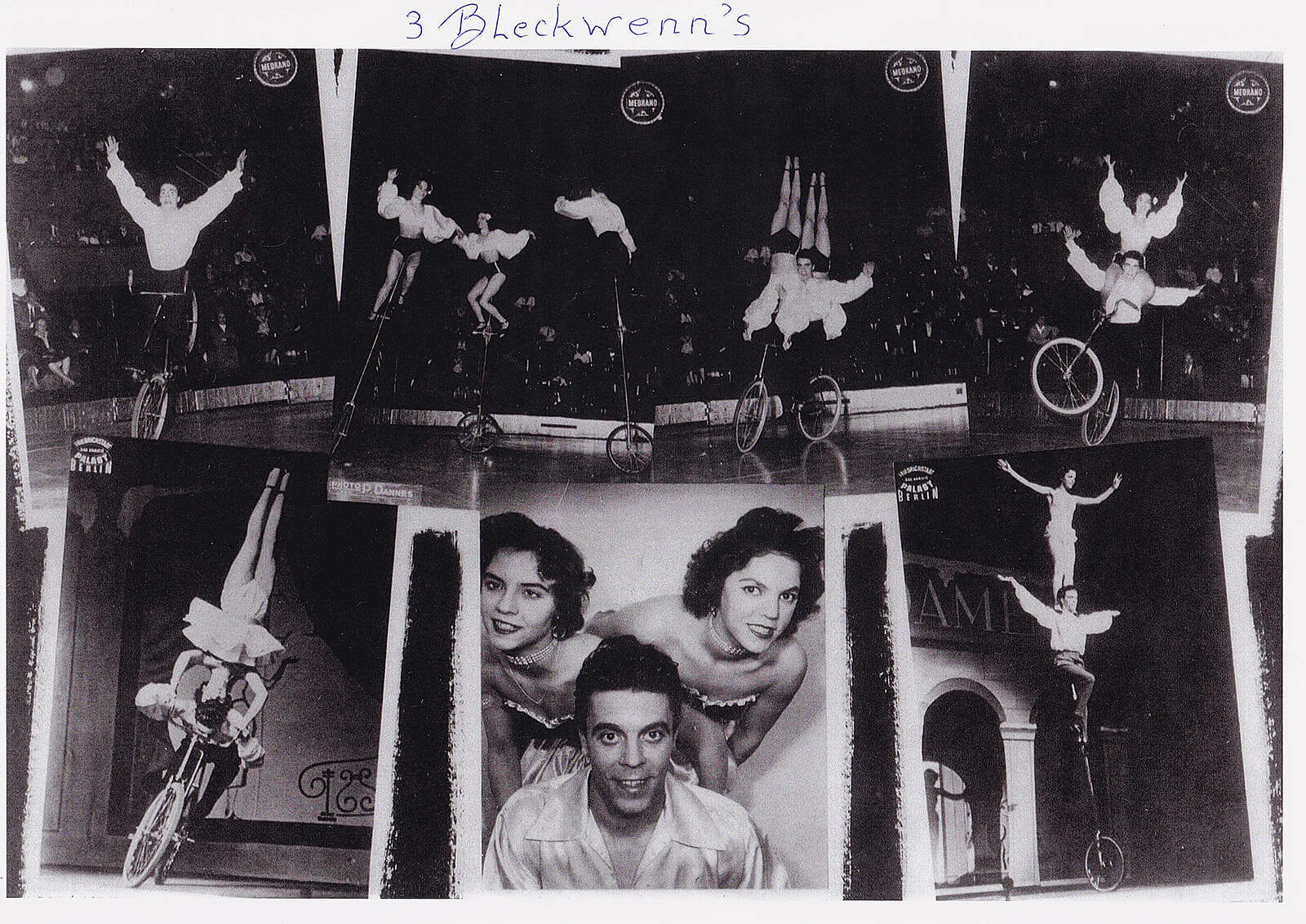 Die Bleckwenns in Aktion, 1950er Jahre, im Vordergrund Luigi mit den Schwestern Carmen (r.) und Brunhilde (l.), Liane Horn Privatarchiv