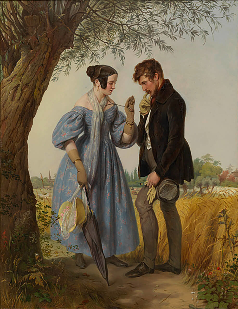 Josef Danhauser: „Die Begegnung“, Öl auf Holz, 1836, Wien Museum 