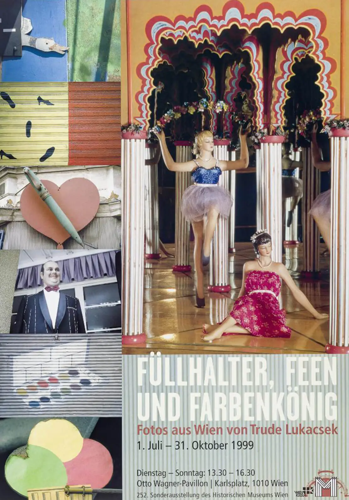 Plakat zur Ausstellung mit Lukacsek-Fotos im Otto Wagner Pavillon Karlsplatz, 1999, Grafik: Erich Monitzer / Fineline  