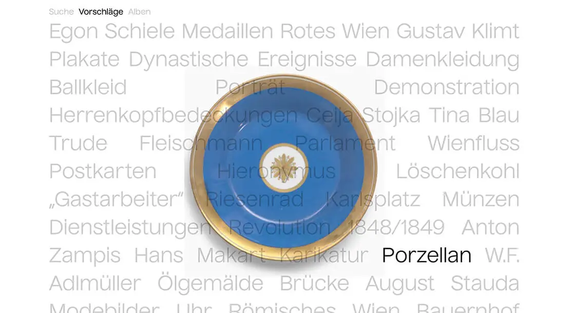 Wonach suchen? Vorschläge erleichtern den Einstieg in die Online Sammlung  