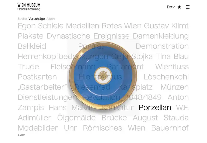 Wonach suchen? Vorschläge erleichtern den Einstieg in die Online Sammlung