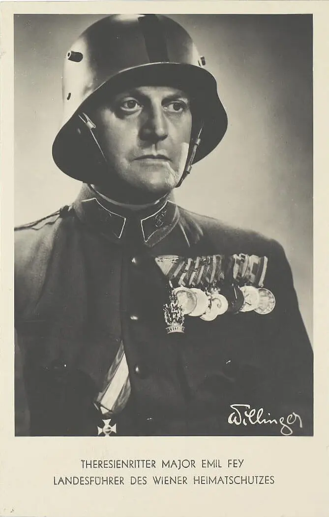 Der Wiener Heimwehrführer und Vizekanzler Emil Fey, Ansichtskarte, vermutlich 1931, Wien Museum, Inv.-Nr. 55491