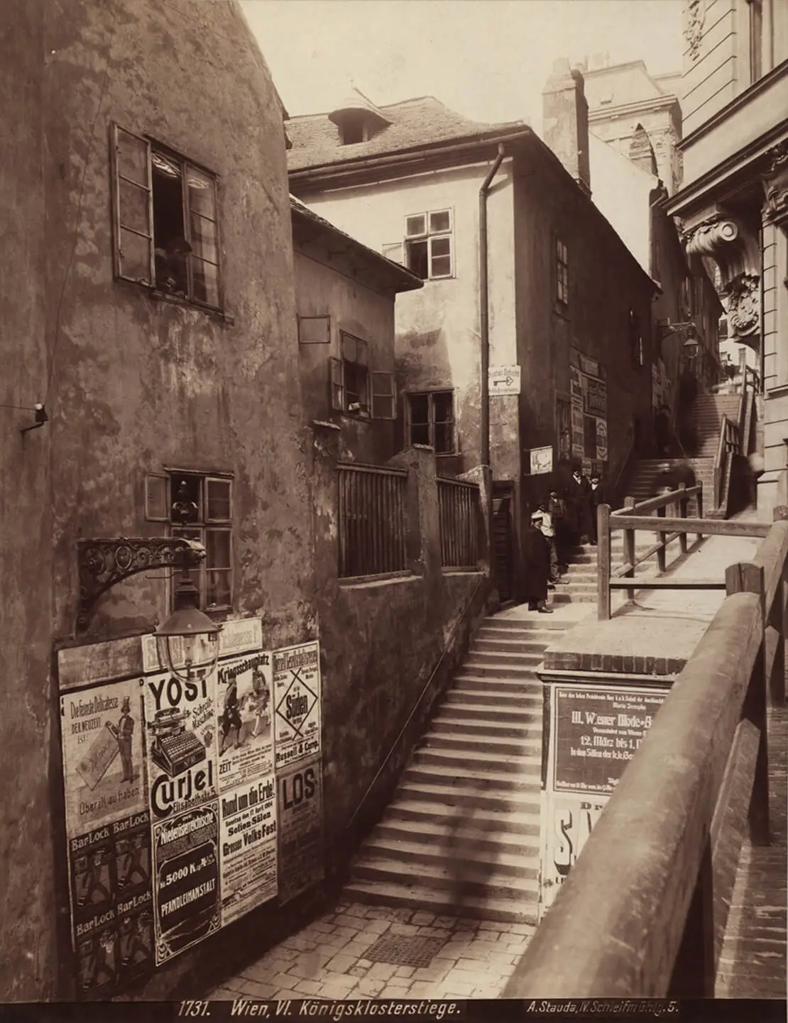 August Stauda: 6., Königsklostergasse - „Bettlerstiege“, um 1904, Wien Museum