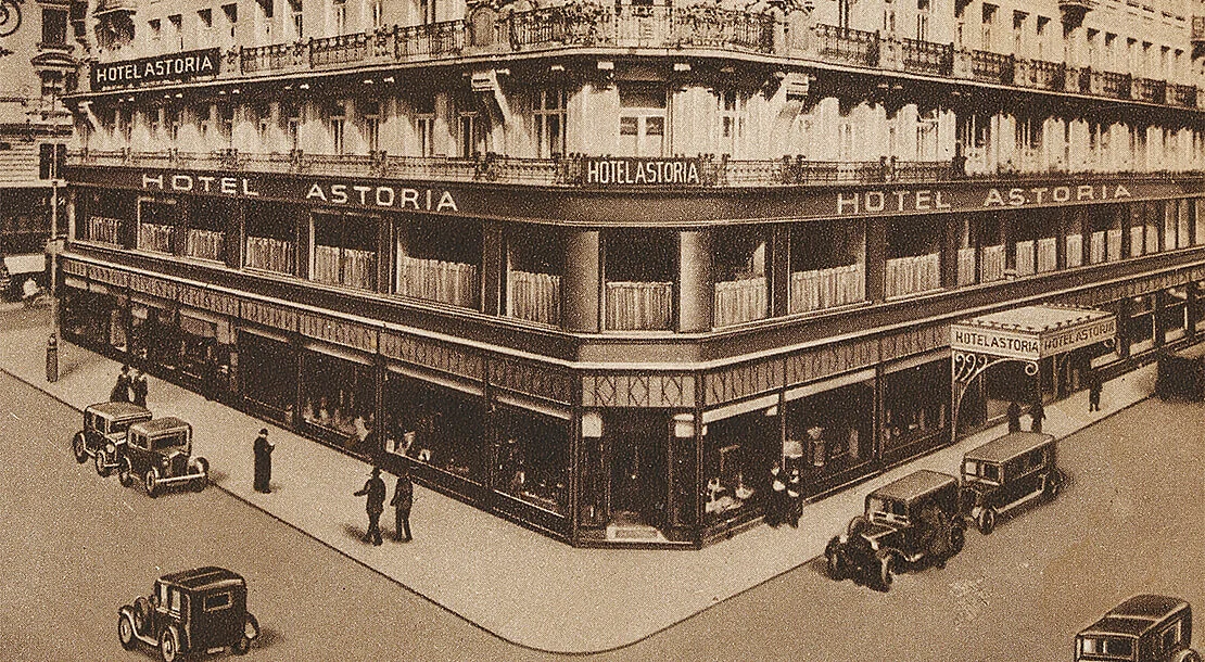 Hotel Astoria, Ansichtskarte (Ausschnitt), um 1930, Wien Museum, Inv.-Nr. 309759  