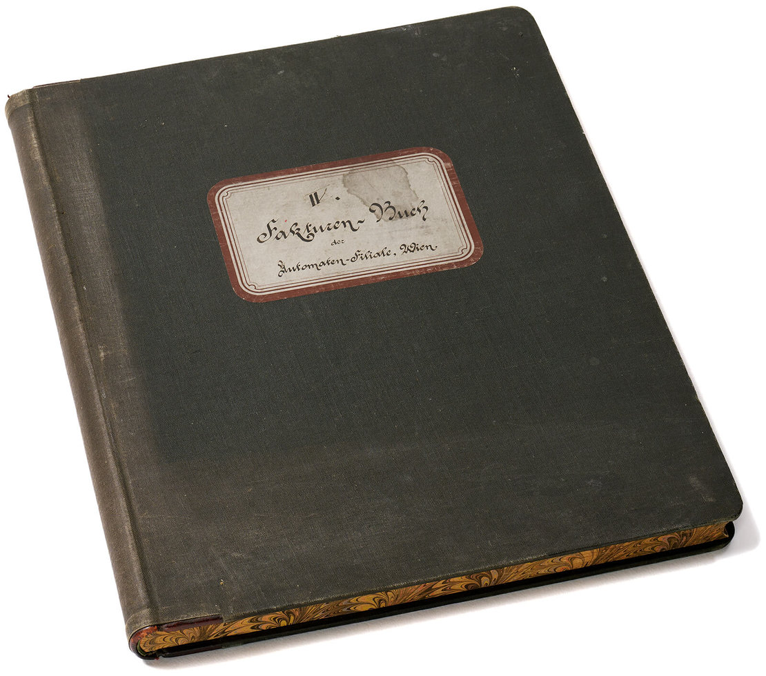 Geschäftsbuch eines Automatenbetreibers, 1907, Wien Museum, Inv.-Nr. 239330 