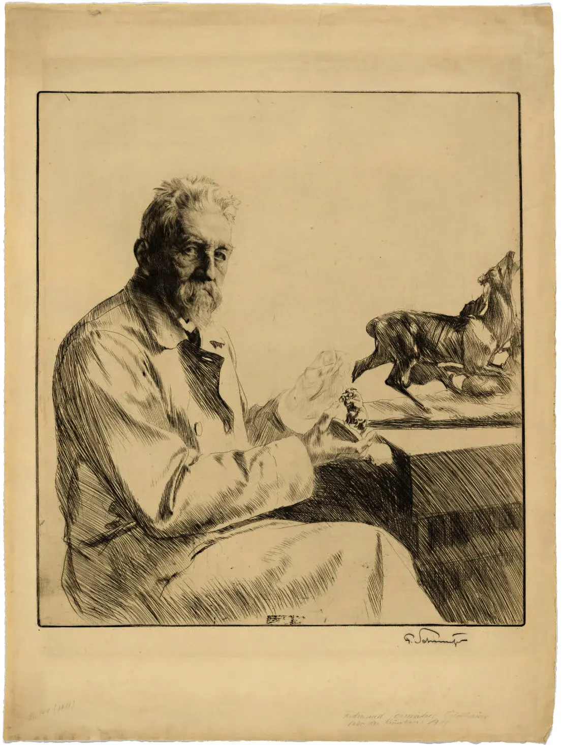 Ferdinand Schmutzer: Der Vater des Künstlers, Ferdinand Schmutzer d. Ä., 1911, Wien Museum