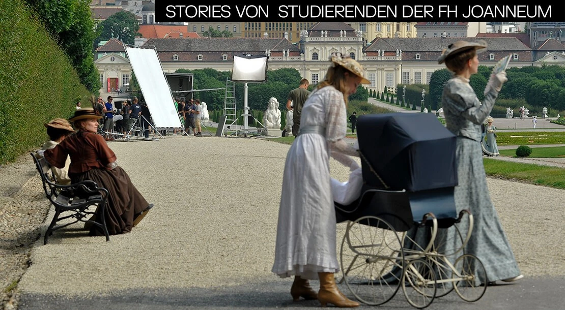 Dreharbeiten zu „Eine dunkle Begierde” im Belvederegarten, Foto: Herbert Neubauer / APA / picturedesk.com