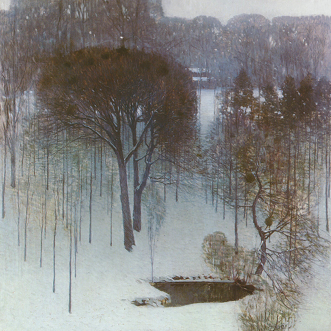 Carl Moll: Wertheimsteinpark im Winter, 1907, Privatbesitz 