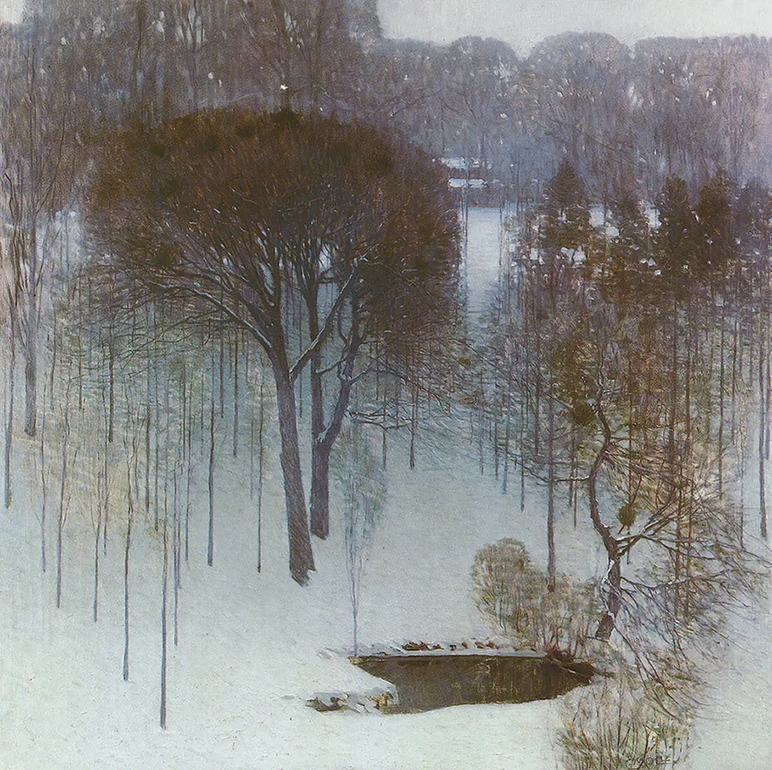 Carl Moll: Wertheimsteinpark im Winter, 1907, Privatbesitz  