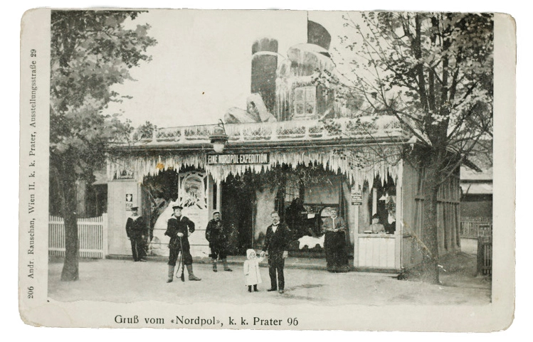 Postkarte: Gruß vom „Nordpol“, k. k. Prater 96, 1896, Wien Museum  