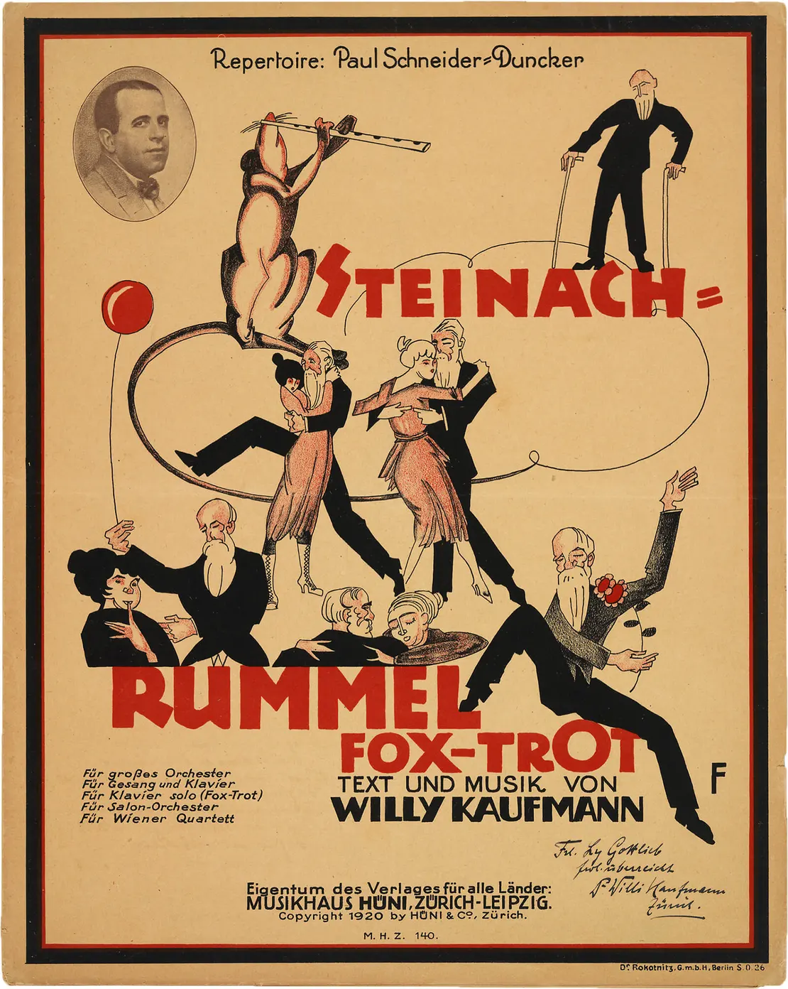 Titelblatt der Noten zum Steinach-Foxtrott, Jüdisches Museum Hohenems, Archiv A 1130 bzw. Dauerausstellung Objekt OG 447