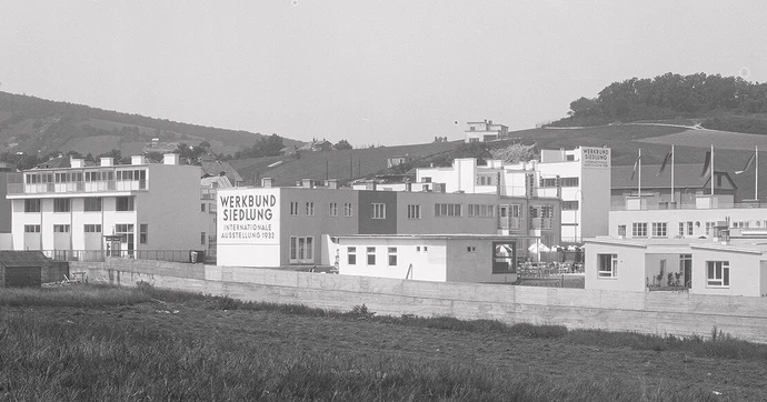 Martin Gerlach jun.: Werkbundsiedlung, Ansicht von Süden (Ausschnitt), 1932