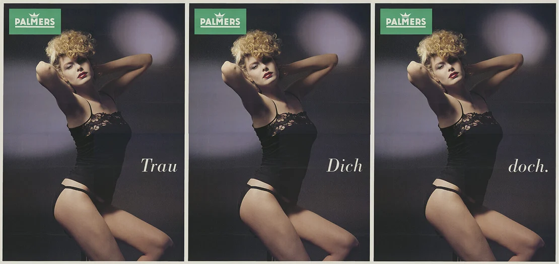 Palmers. Trau Dich doch. 1981, Elfie Semotan (Foto), 236 × 510 cm, P-34377  