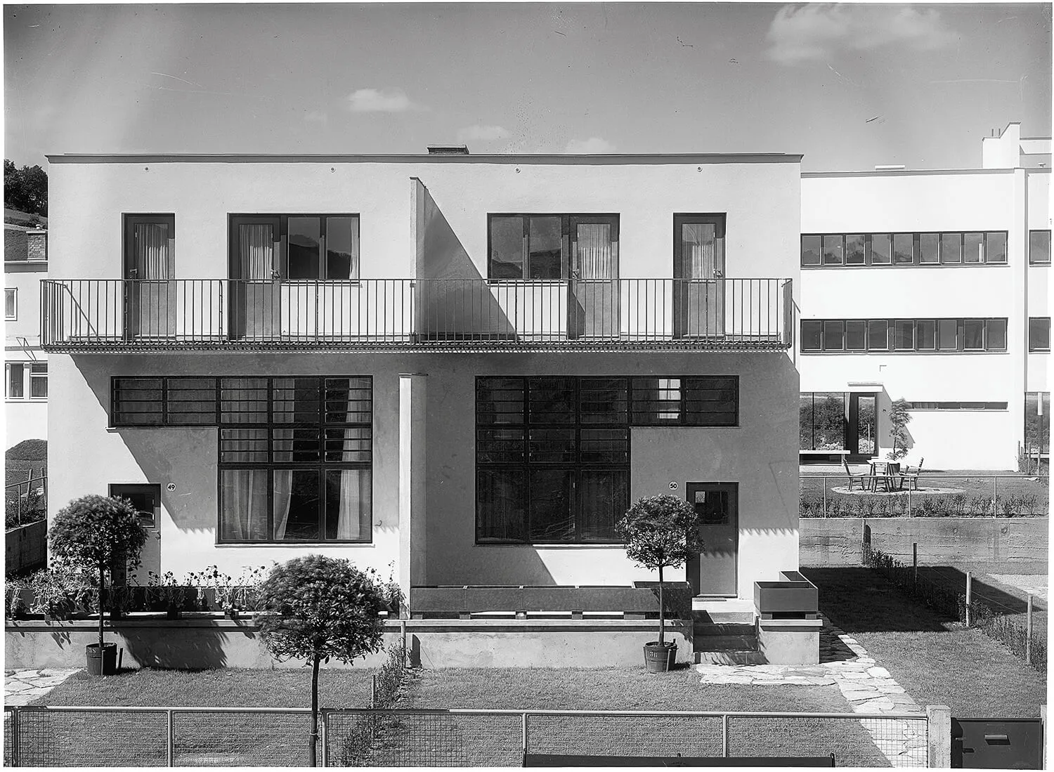 Doppelhaus in der Wiener Werkbundsiedlung 1932, Fotografie (Glasnegativ) von Martin Gerlach jun., Wien Museum  