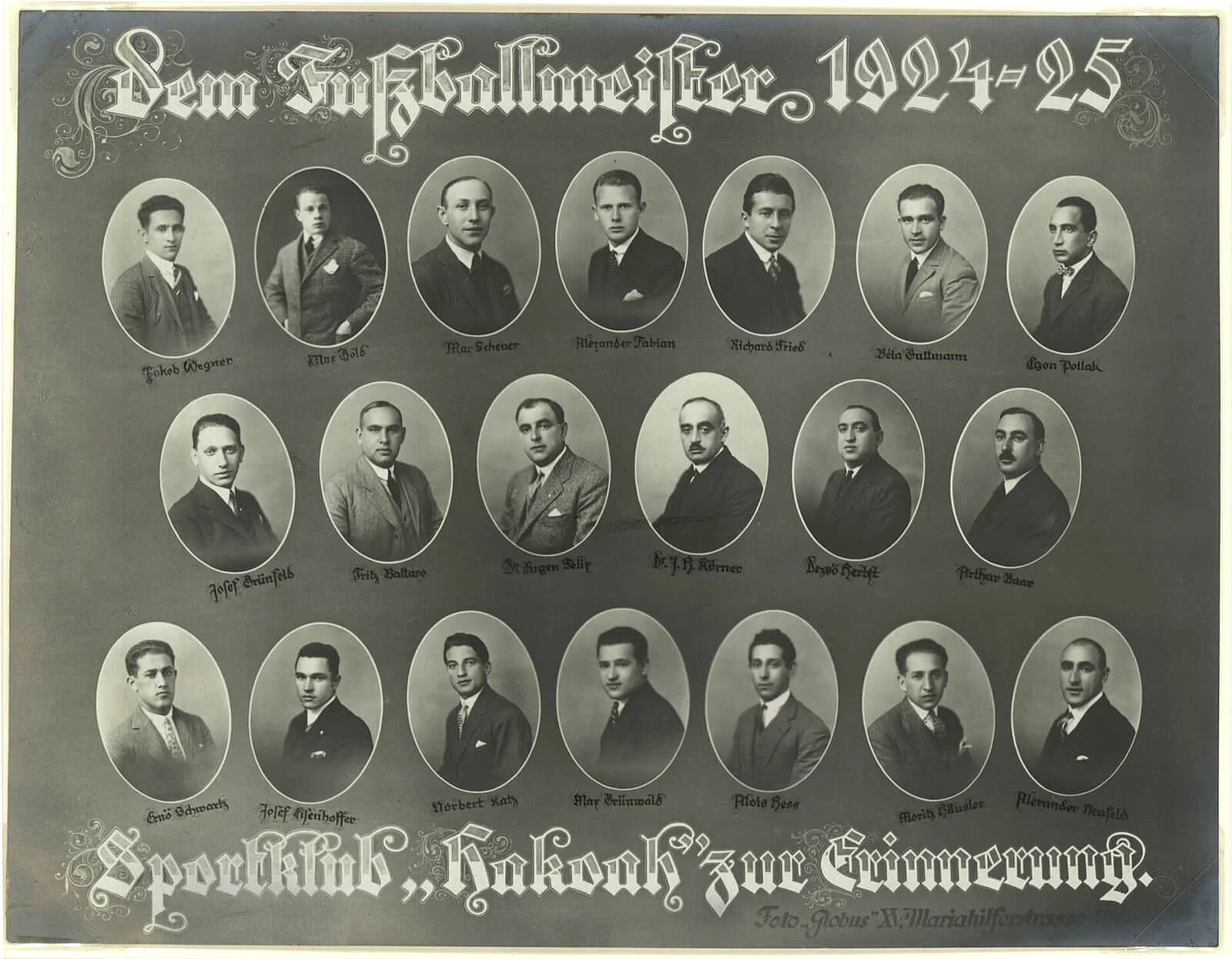 „Dem Fußballmeister 1924/25 Sportklub Hakoah zur Erinnerung”, JMW, Inv. Nr. 13793  