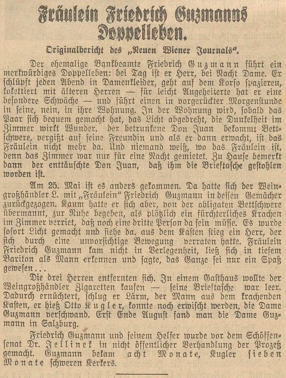 Aus dem „Neuen Wiener Journal“ vom 28. September 1935, Quelle: ANNO/ÖNB