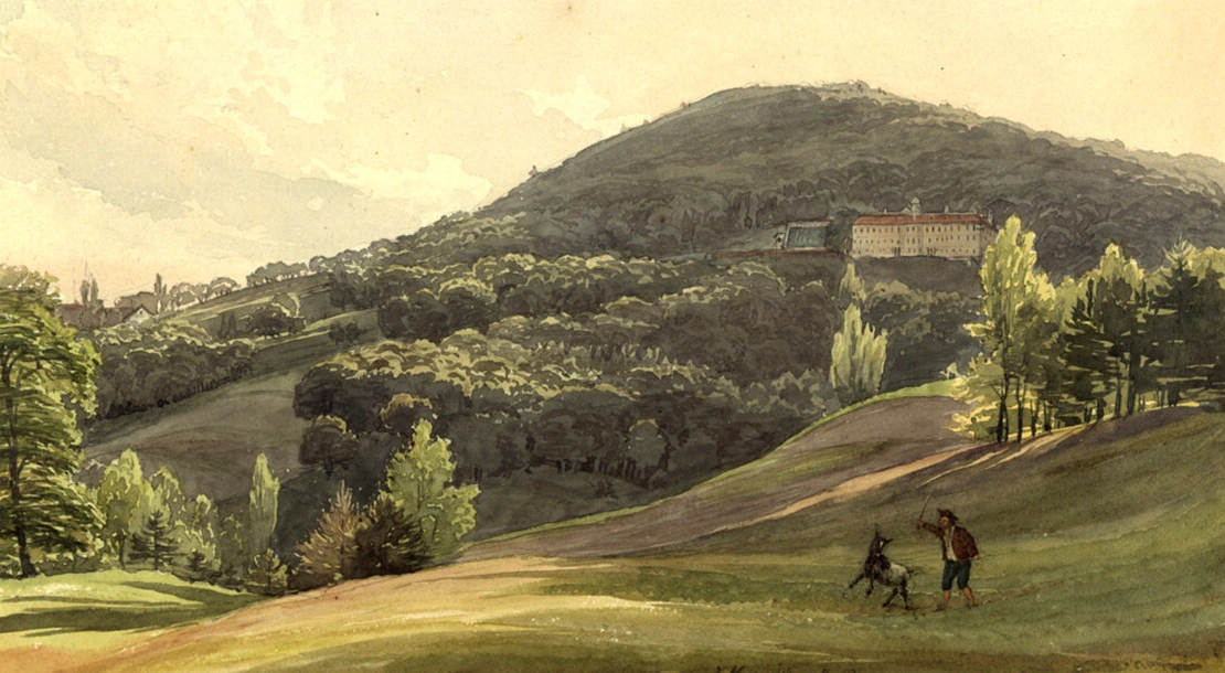 Jacob Mayer: Der Cobenzl bei Wien, 1828, Aquarell, Wien Museum  