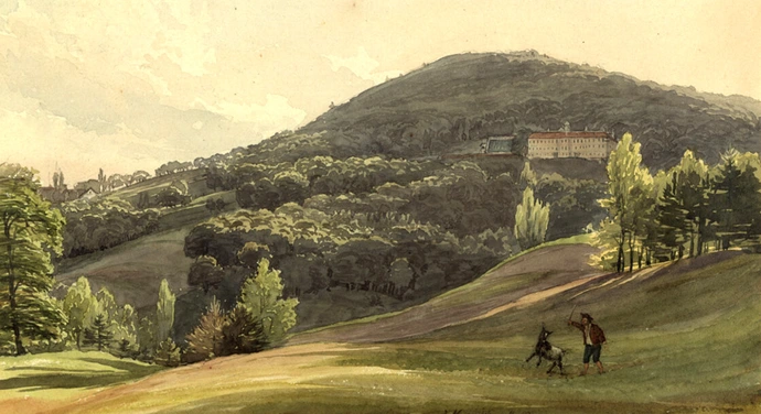 Jacob Mayer: Der Cobenzl bei Wien, 1828, Aquarell, Wien Museum