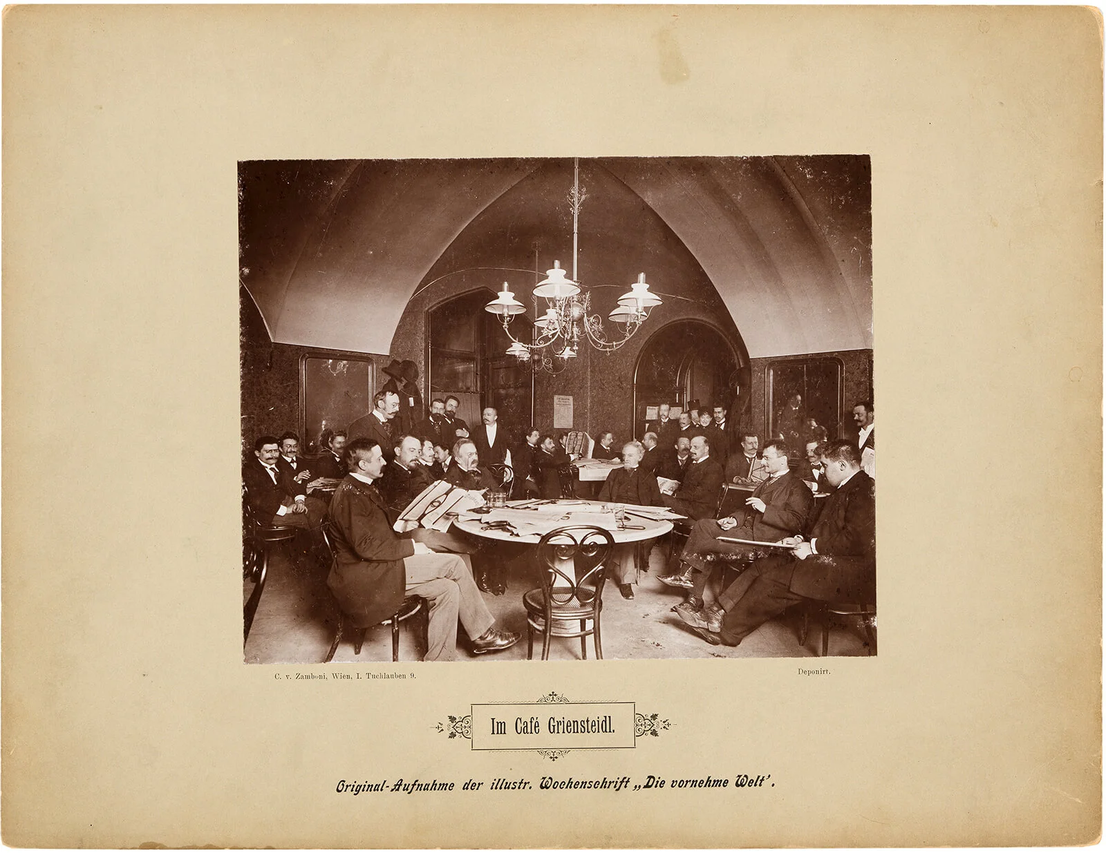Das Lesezimmer des Café Griensteidl, Foto: Carl von Zamboni, vor 1897, Wien Museum, Inv.-Nr. 98654/2