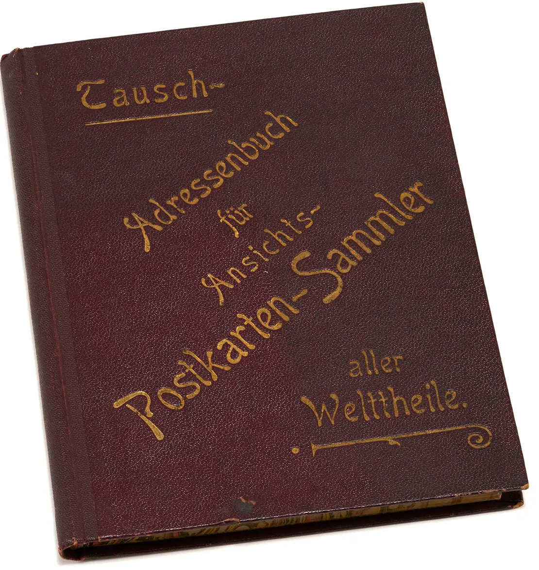 Internationales Tausch-Adressenbuch für AnsichtskartensammlerInnen vom Verlag Zadra in Salzburg, 1898, Sammlung Lukan, Wien