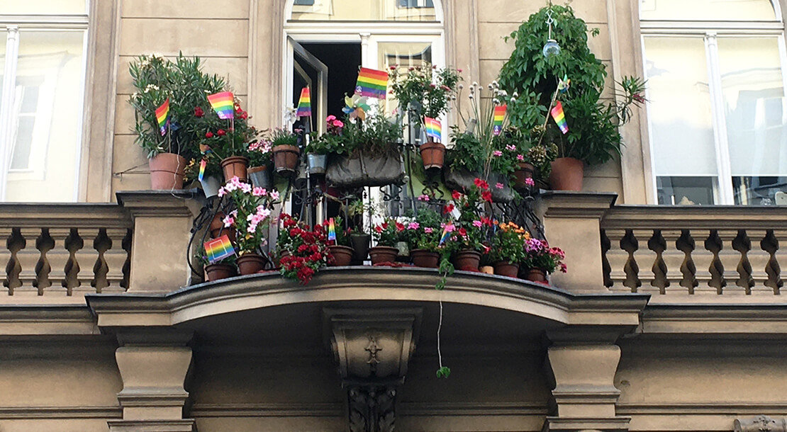 Vienna Pride-Teilnahme am Balkon, 2020, Foto: Martina Nußbaumer 