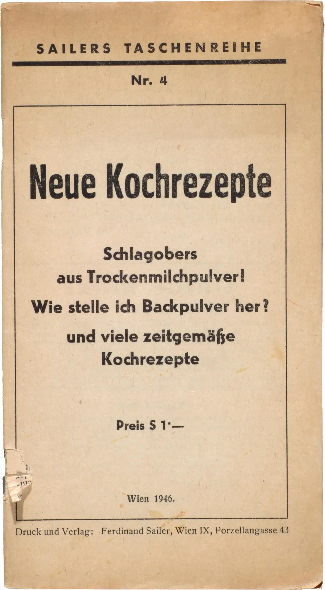 Broschüre „Neue Kochrezepte“, 1946, Foto: Fotostudio Otto, Wien Museum, Inv.-Nr. 222563/3  