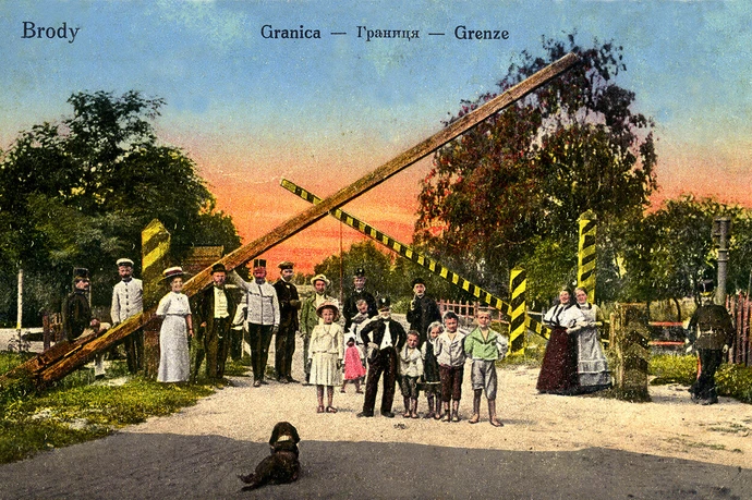 Die österreichisch-russische Grenze bei Brody, um 1910, Regionalmuseum Brody