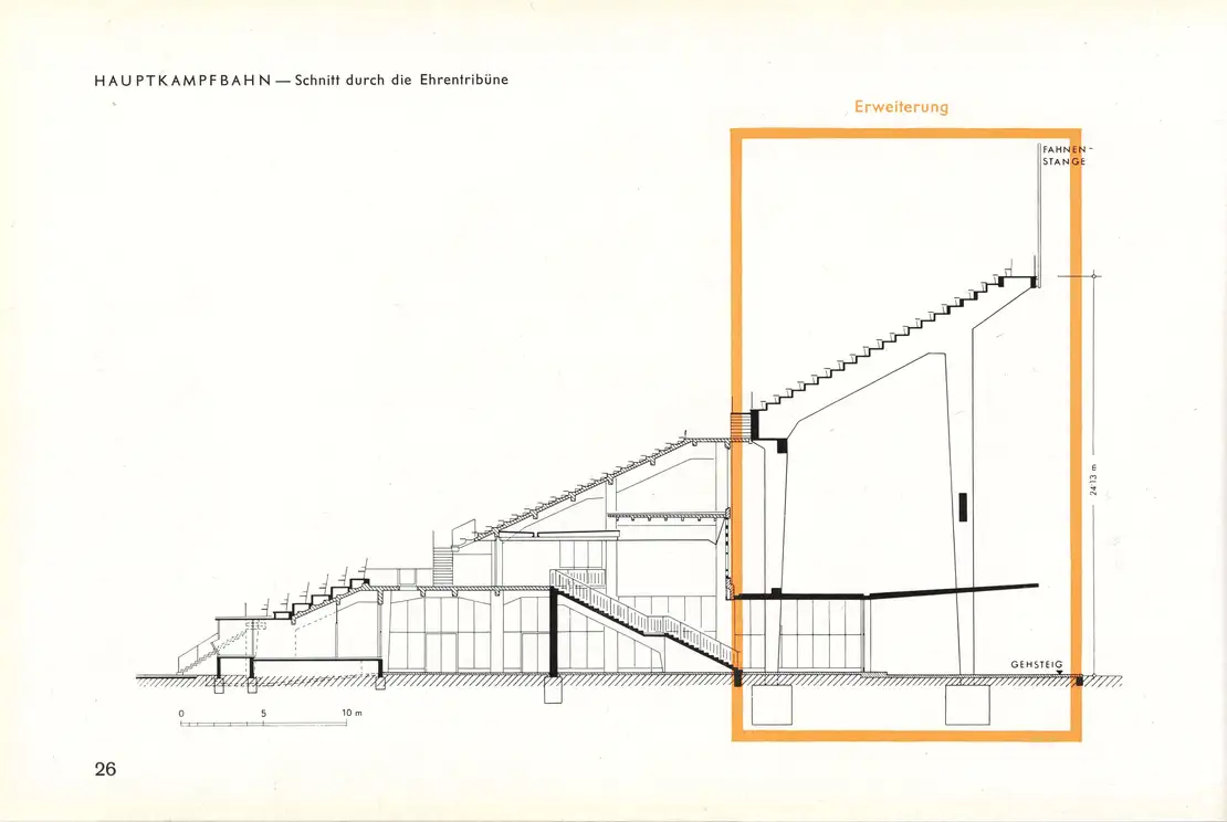 Die Erweiterung des Praterstadions Ende der 50er Jahre, © Stadtbauamt 1960