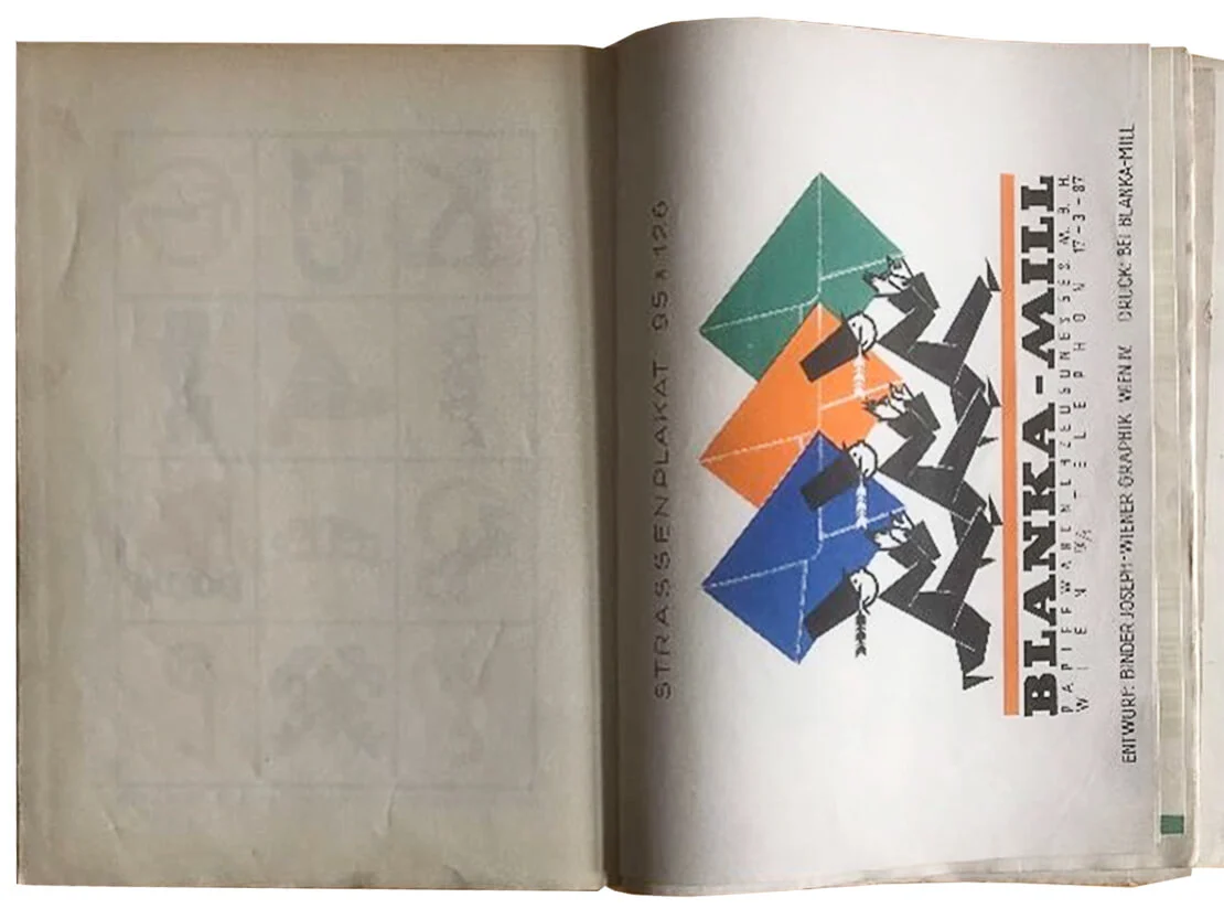 Die beigebundenen Kleinplakate von Joseph Binder in der Zeitschrift „Reklame“ vom November 1924, Archiv Maryška  