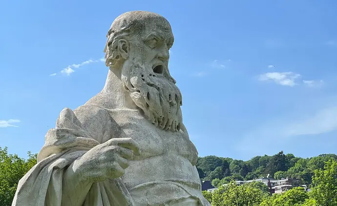 Friedrich Steger: Bass-Figur, Kalksandstein, um 1873/74, Foto: Anna Attems