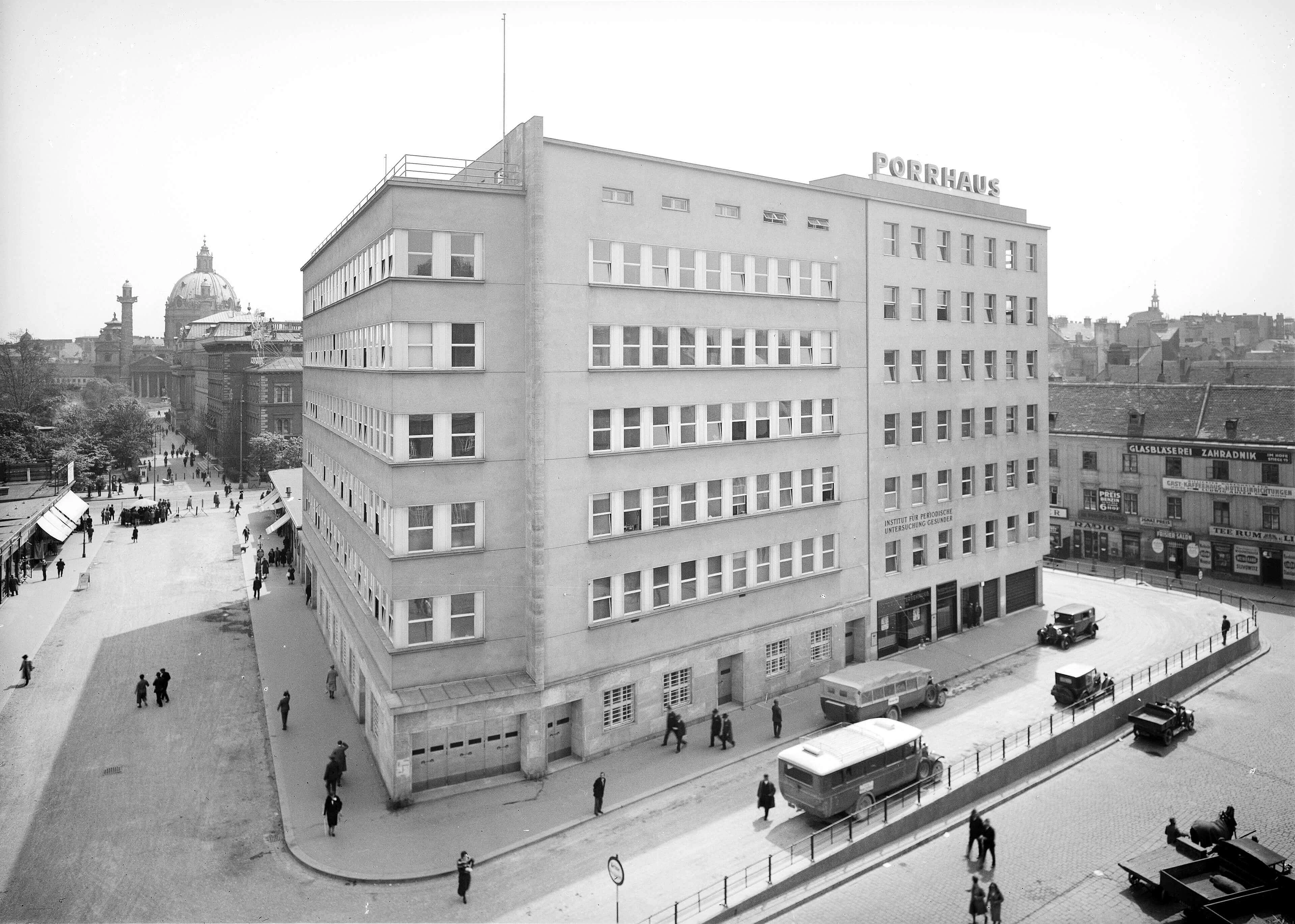 Das Porrhaus und sein Nachbargebäude in der Operngasse, 1931, Foto: Österreichische Lichtbildstelle/ÖNB