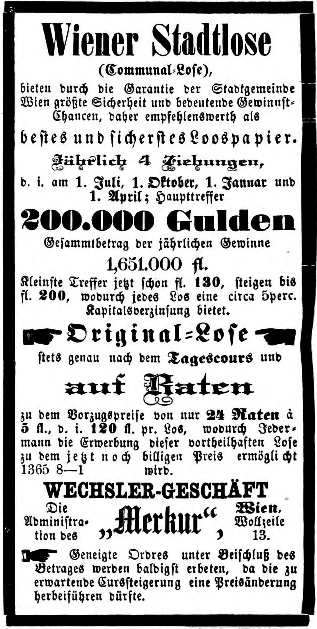 Inserat des Unternehmens von Charlotte Cohn, in: „Salzburger Zeitung“ 10. Juni 1875, Quelle: Anno/ÖNB  