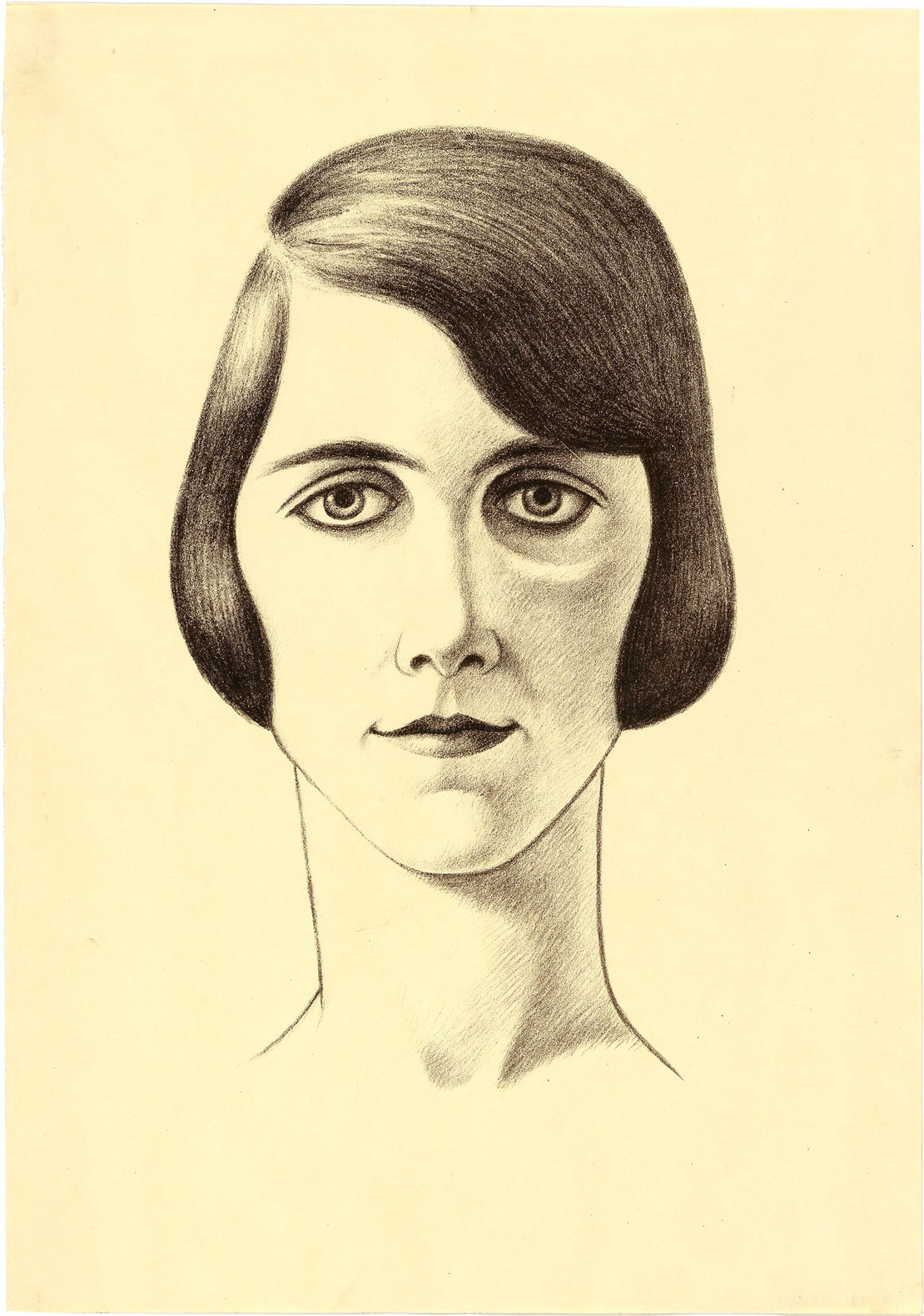 Porträt einer Frau mit Bubikopffrisur, Lithografie, 1920er Jahre, Wien Museum, Inv.-Nr. HMW 227954 