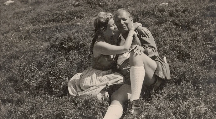Erhard Buschbeck und Lotte Tobisch, vermutlich in Bad Gastein, 1950er-Jahre, Wienbibliothek im Rathaus