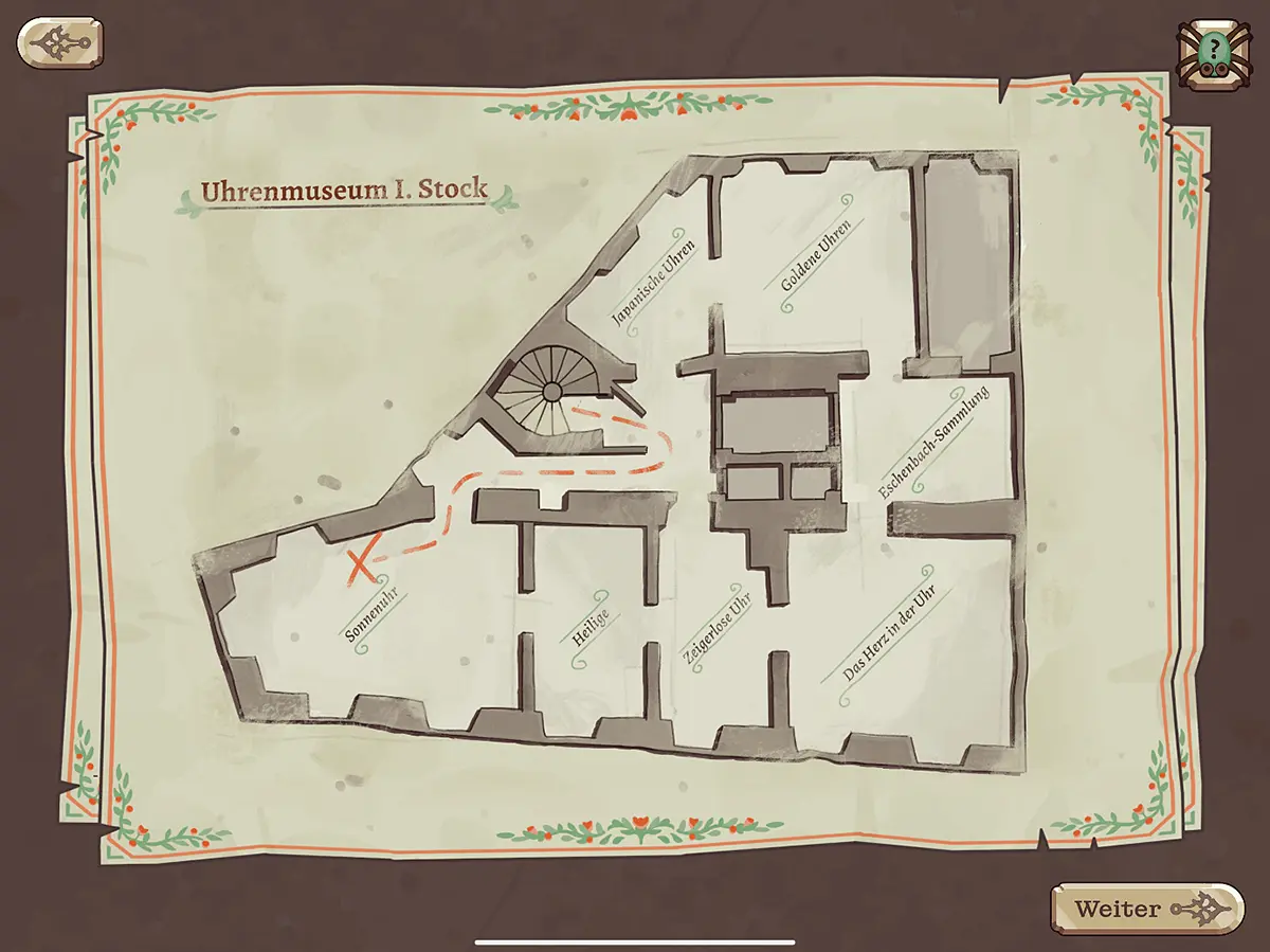 Orientierungskarte im Spiel, Grafik: Daniel Rachbauer  