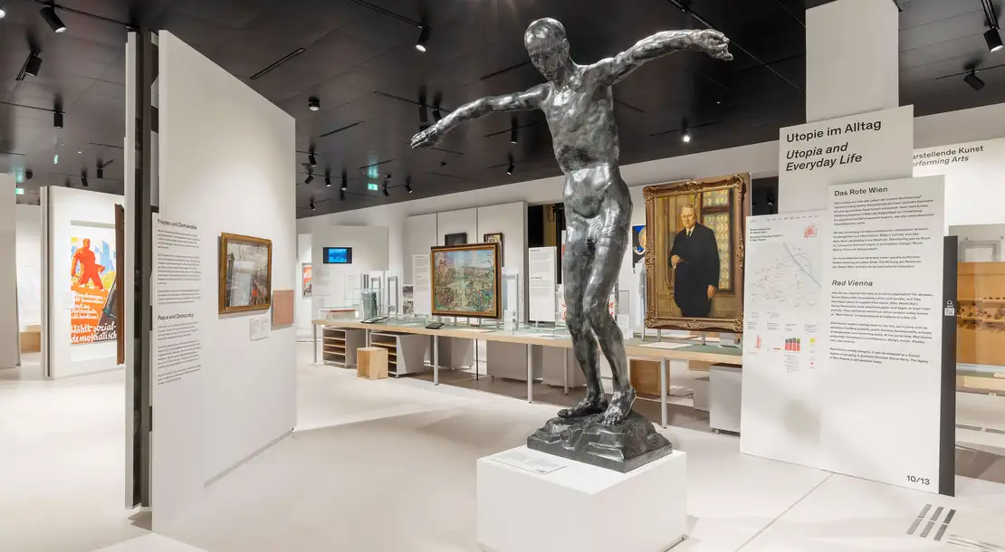 Anton Hanaks Skulptur „Der letzte Mensch“ ist der Auftakt des Kapitels zum Roten Wien, Foto: Lisa Rastl