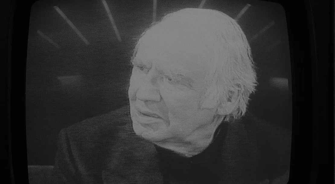 Robert Jungk bei einem TV-Wahlkampfauftritt, 1992, Foto: Lillian Birnbaum