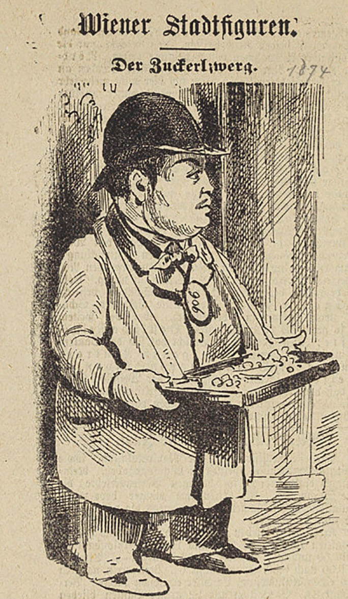 „Der Zuckerlzwerg“, aus dem Illustrirten Wiener Extrablatt, 1874, Wien Museum 