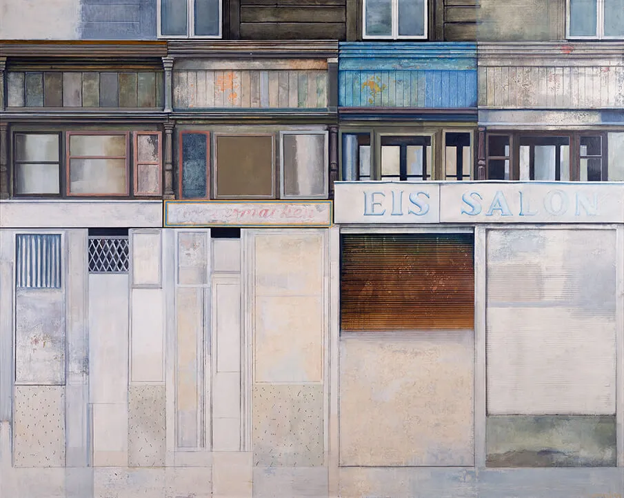 Franz Zadrazil: Italienischer Eissalon, 1978, Öl auf Hartfaserplatte, Wien Museum  