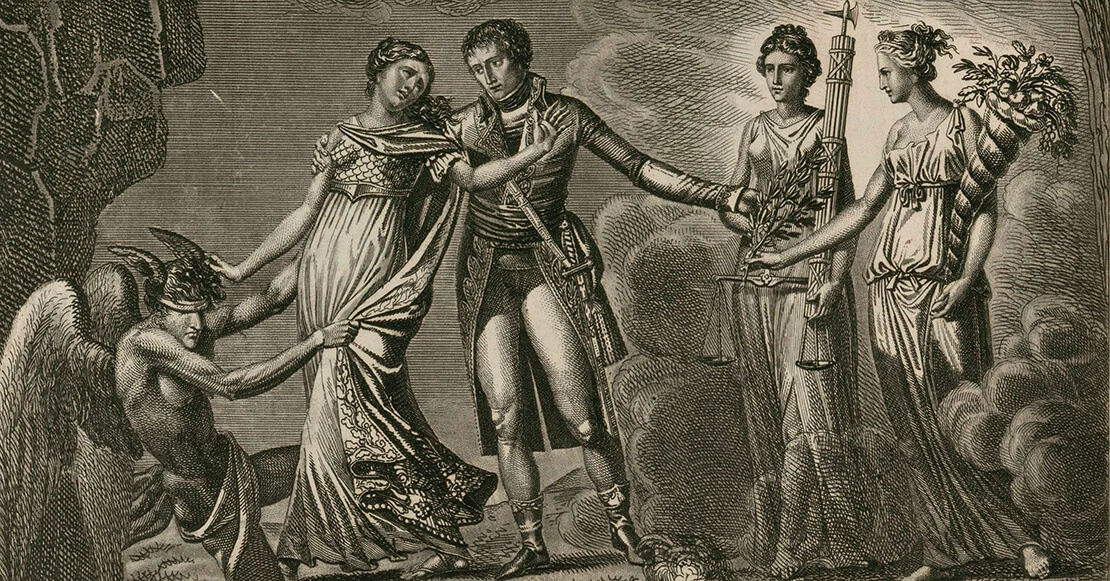 Alexis Chataigner: Allegorie der Guten Regierung von Napoleon Bonaparte (Detail), um 1801, Radierung, (c) Bibliothèque nationale de France