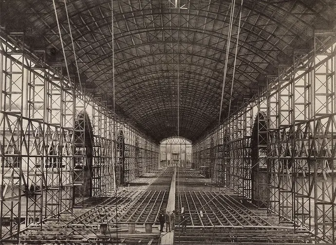 Bau des Industriepalasts der Weltausstellung, 1872, Wien Museum