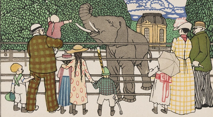 Adalberta Kiessewetter: Postkarte der Wiener Werkstätte Nr. 601: Wien, Schönbrunn, 1912, Wien Museum