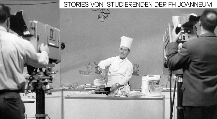 Fernsehkoch Franz Ruhm im Studio, 1960, Ullstein Bild / picturedesk.com Vom Radiokoch zu TV-Köchinnen