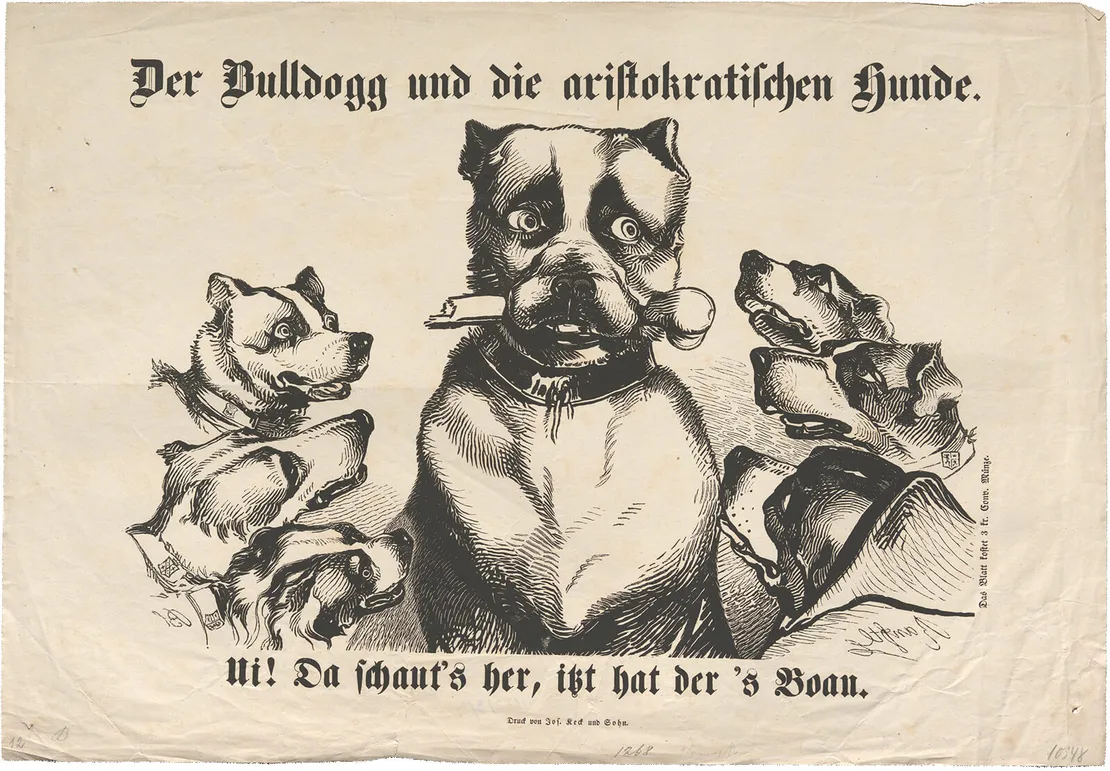 Johann Matthias Ranftl: Karikatur, 1848, Druckgrafik, Wien Museum, Inv.-Nr. 88046  