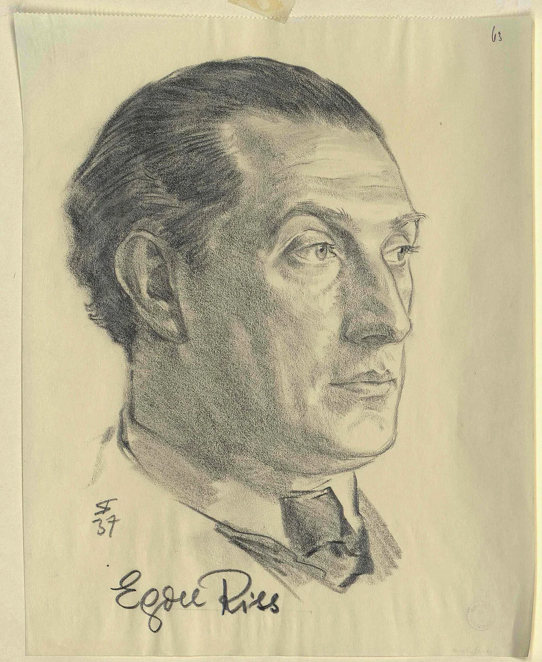 Robert Fuchs: Porträt Egon Riss, 1937, ÖNB