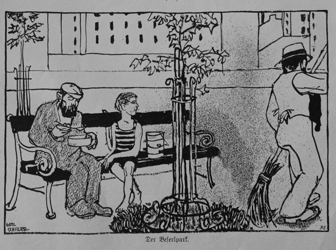 Karikatur im humoristisch-satirischen Arbeiterblatt vom 23. Juli 1912. Reproduktion: Christian Hlavac